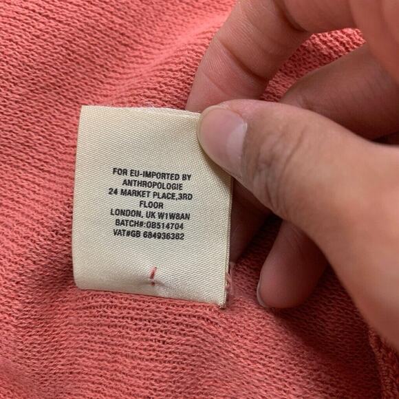 Moth Sweater Womens XS Extra Small Nectarine Linen Blend Wrap Anthropologie - Picture 10 of 13